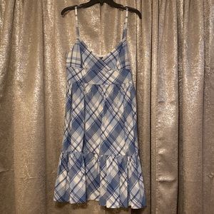 Blue and White Plaid Dress